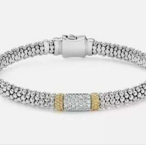 Lagos 6mm Diamond Caviar Bracelet Small